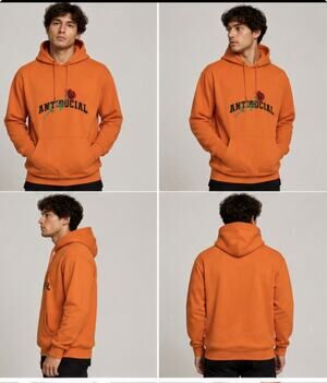 Cornerstore Bodega Antisocial Rose Hoodie Mens L Orange Pullover Streetwear